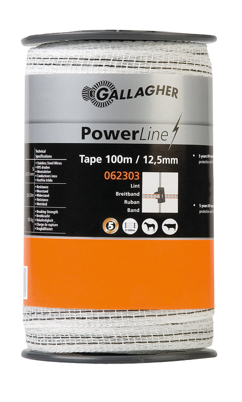 PowerLine tape 12,5mm White 100m