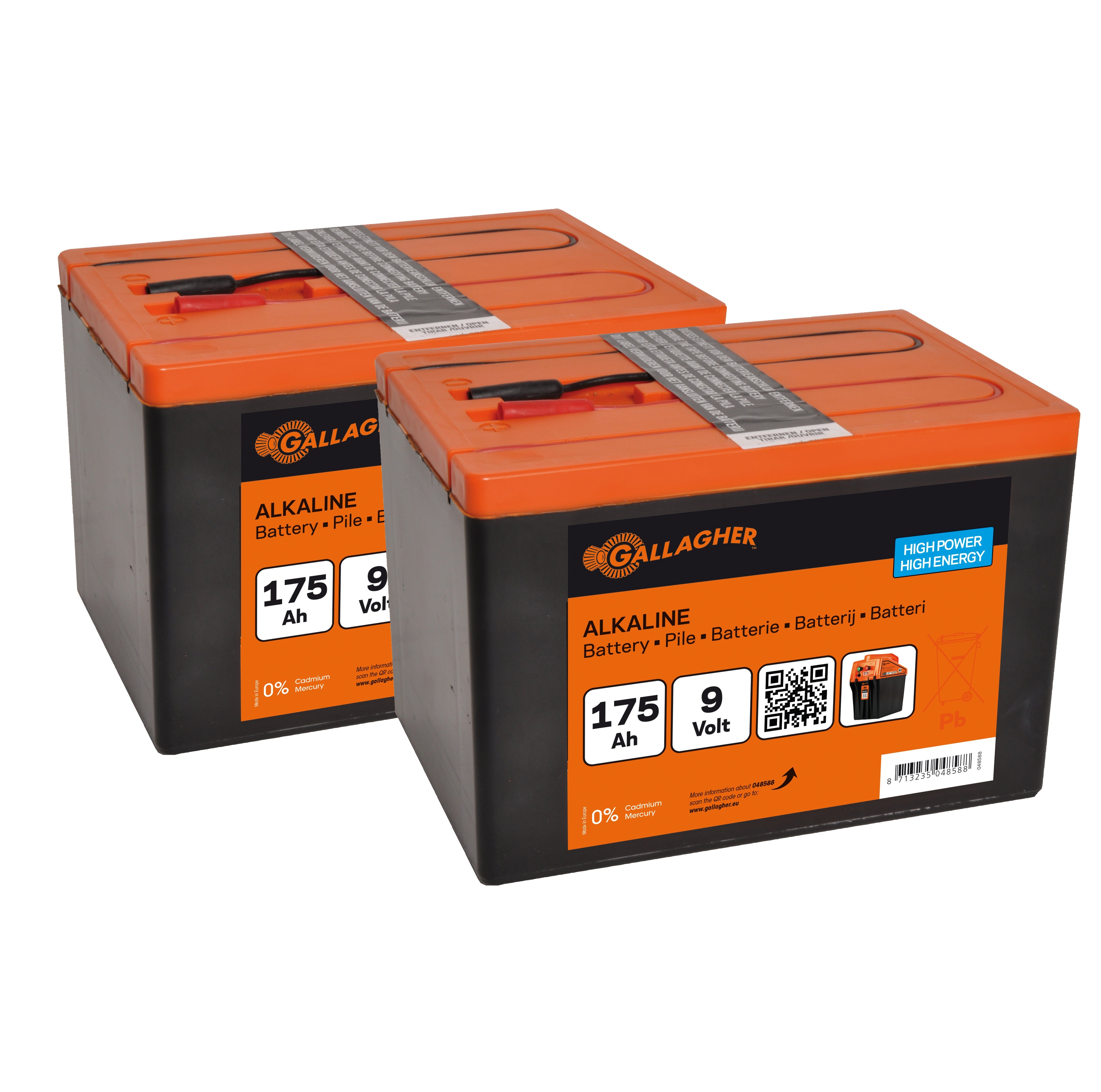 Duopack Alkaline battery 2x 9V/175Ah - 190x125x160mm