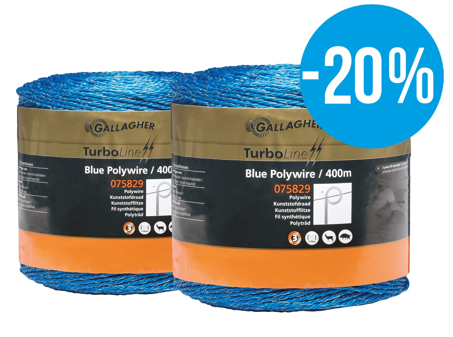 Duopack TurboLine Blue Polywire 2x400m