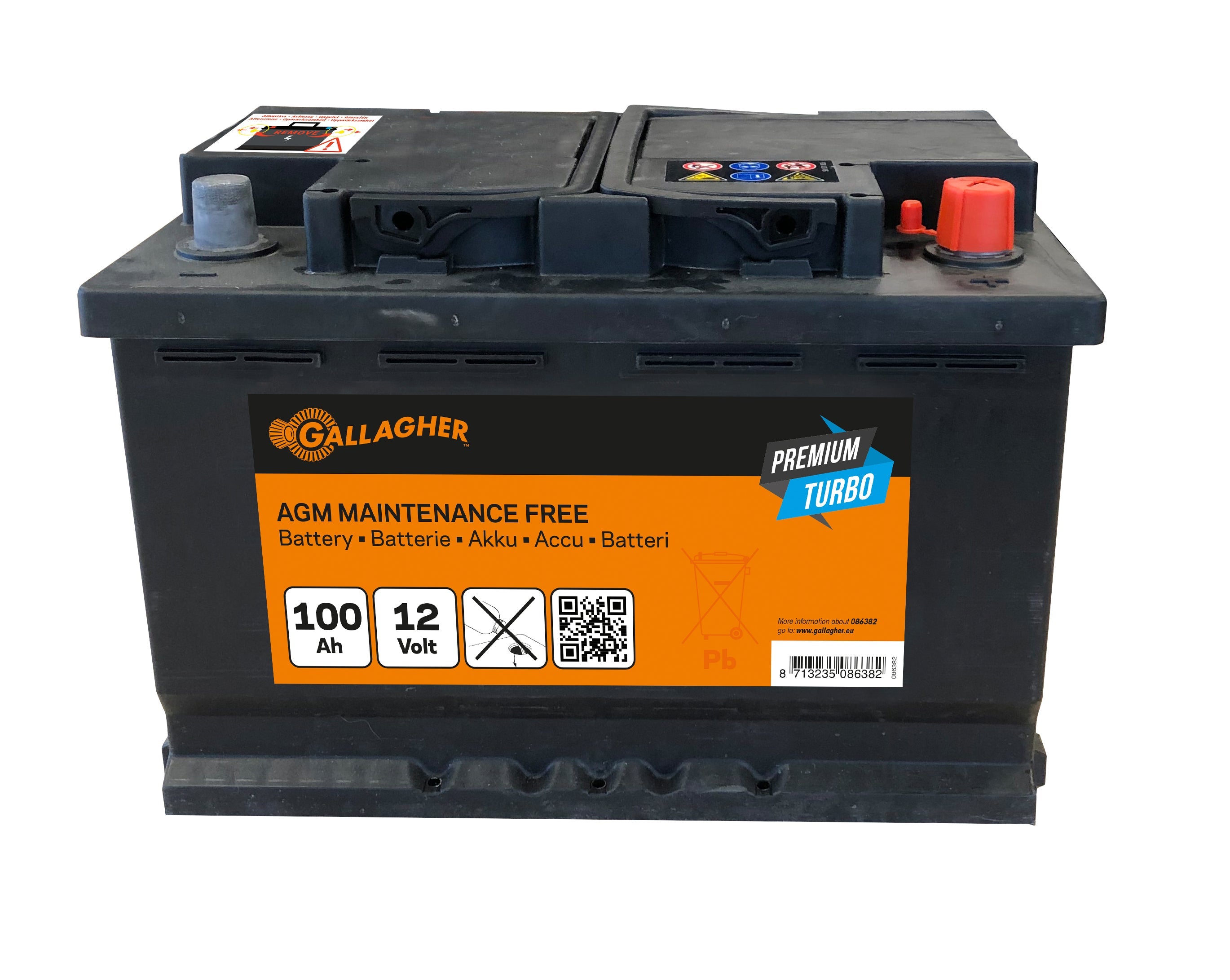 Battery 12V/100Ah Premium Turbo AGM - 353x175x190