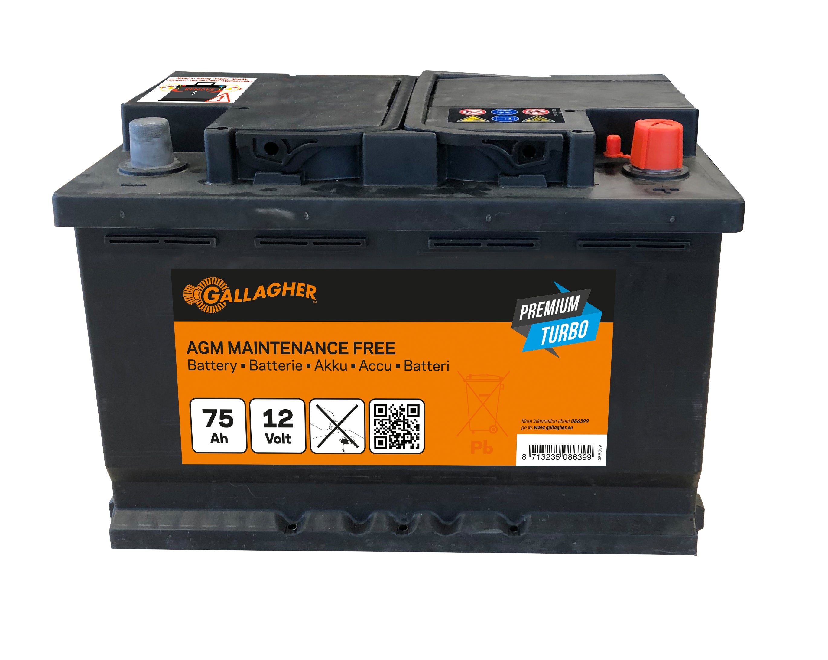 Battery 12V/75Ah Premium Turbo AGM - 278x175x190
