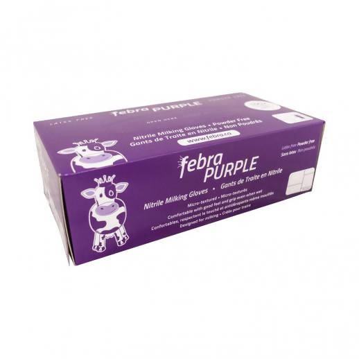 Febra Purple Nitrile Milking Gloves (3 X 90 Packs)